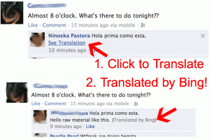 Bing Translate in Facebook is Awesome